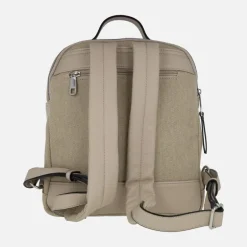 Mochilas multimaterial en combinado beige Cloe