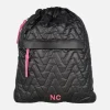 Mochilas Noco en tejido acolchado negro con detalles fucsia