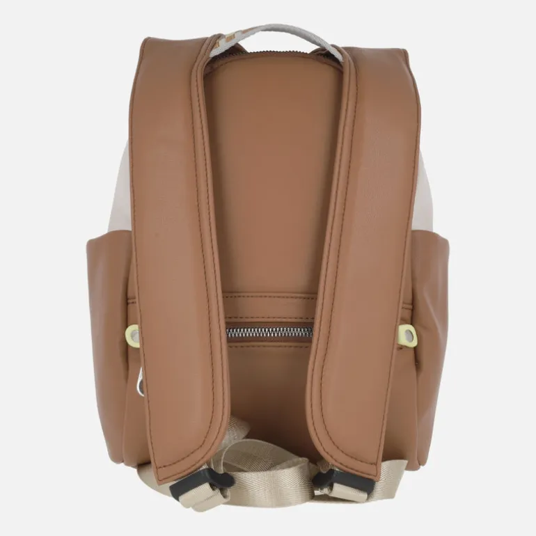 Mochilas Pepe Moll con bolsillo antirrobo en combinado camel