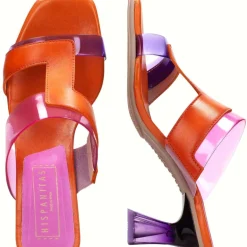 Mules combinados en piel y vinilo Hispanitas