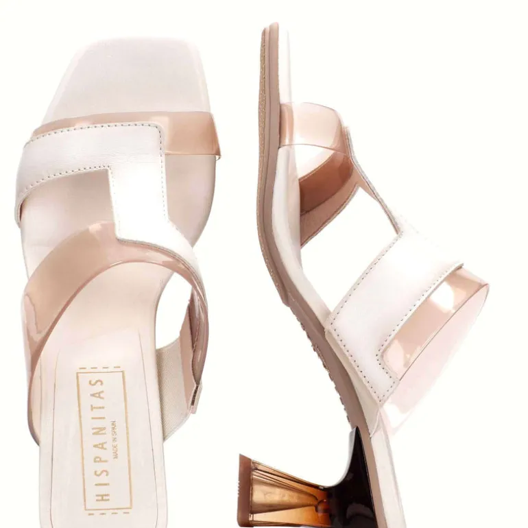 Mules combinados en piel y vinilo Hispanitas