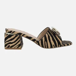 Mules joya en tejido print animal Carmen