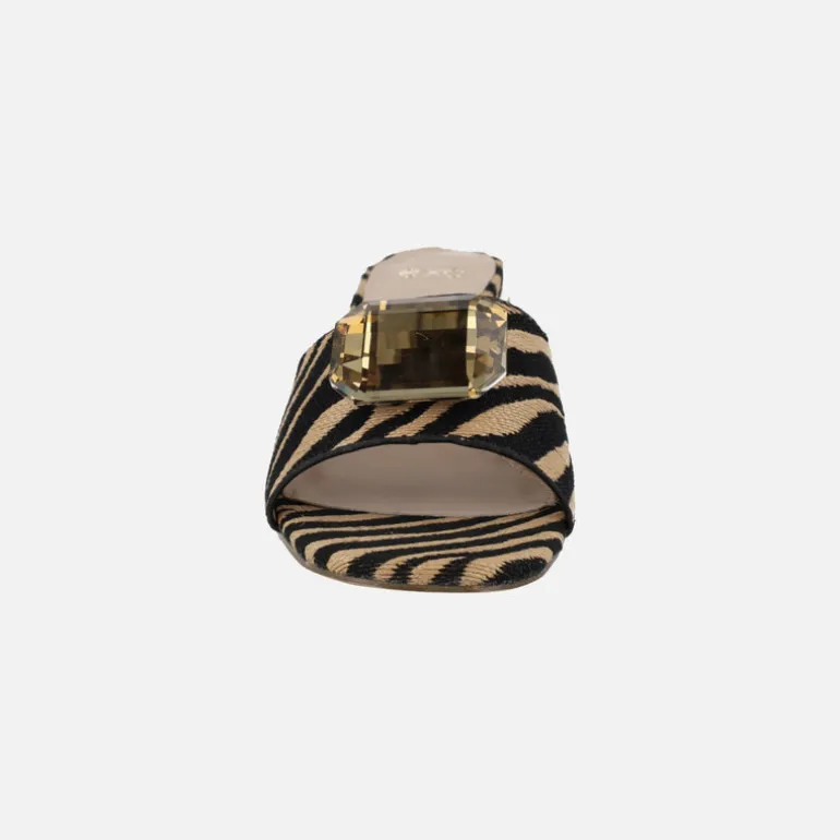 Mules joya en tejido print animal Carmen