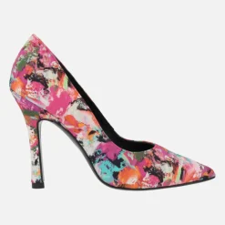 Salones de tacón fino en tejido multicolor Pinture