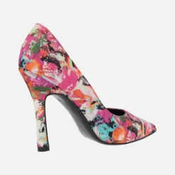 Salones de tacón fino en tejido multicolor Pinture