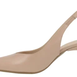 Salones destalonados de piel Marisi con tacones a rayas