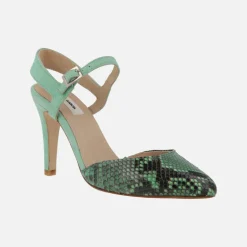 Salones destalonados en print serpiente Jill Mint