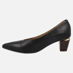 Salones negros de piel con tacones de 5 cms Baoji