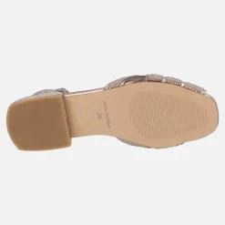 Sandalias abiertas de puntera con detalles de strass