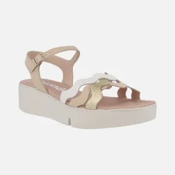 Sandalias Andy con tiras de piel combinadas y cuña WondersFLY