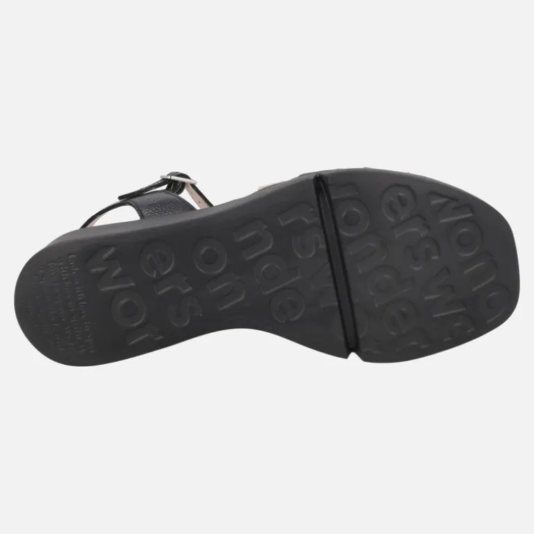 Sandalias Andy con tiras de piel combinadas y cuña WondersFLY
