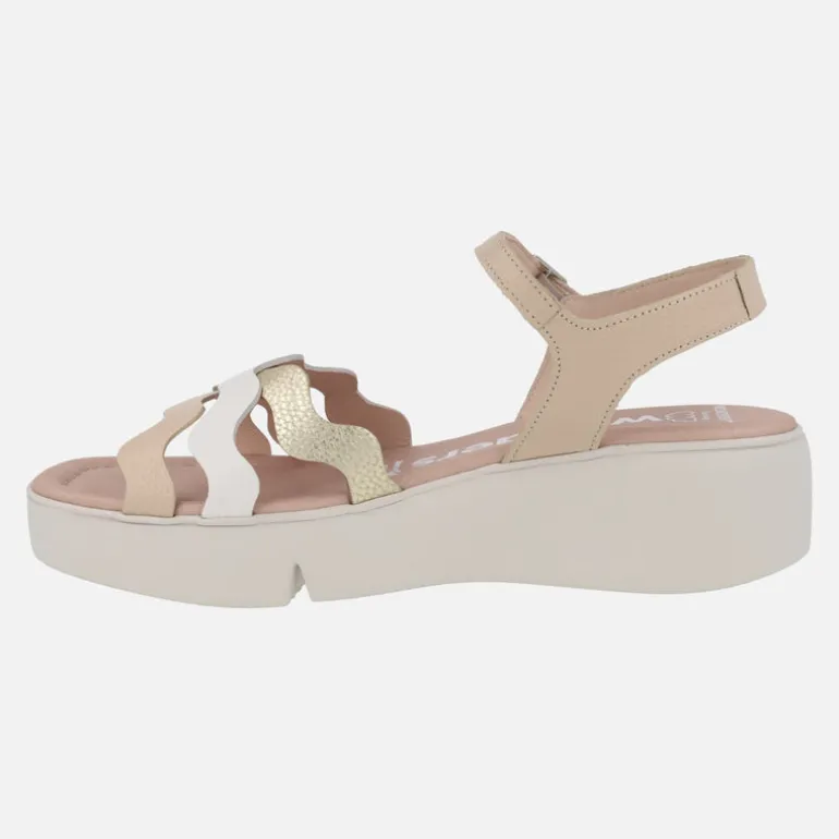 Sandalias Andy con tiras de piel combinadas y cuña WondersFLY