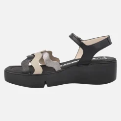 Sandalias Andy con tiras de piel combinadas y cuña WondersFLY