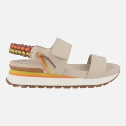 Sandalias Austell con cierre de velcro y detalle de trenzado multicolor