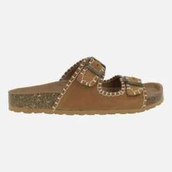 Sandalias Bio con hebillas y pespunteado
