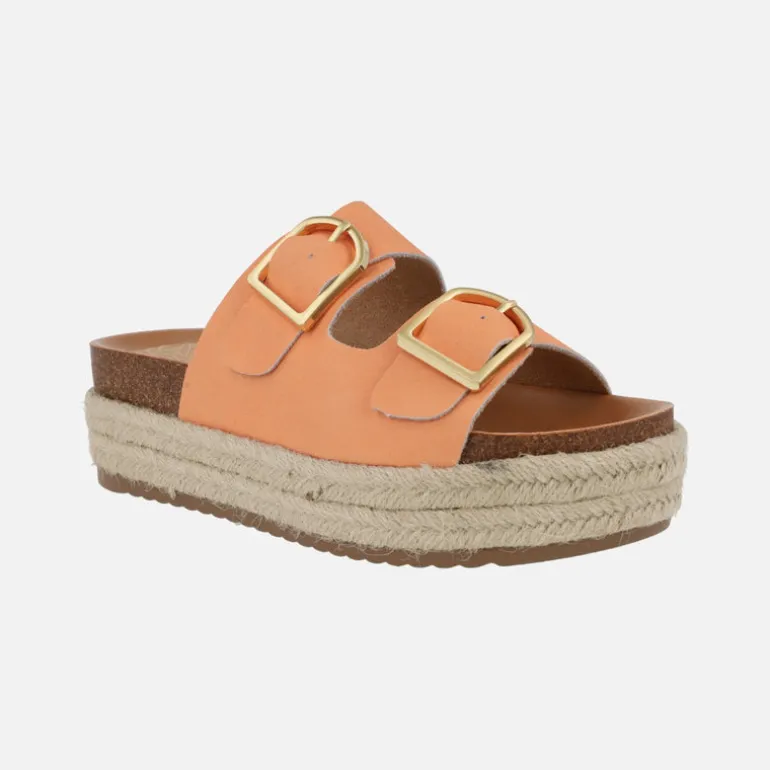 Sandalias bio con hebillas y plataforma de yute Perla