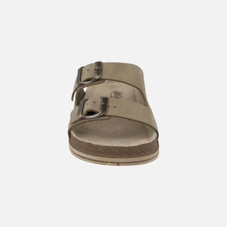 Sandalias bio en piel nobuck con hebillas