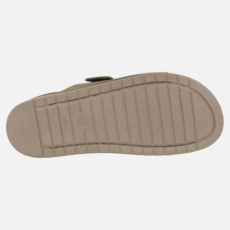 Sandalias bio en piel nobuck con hebillas