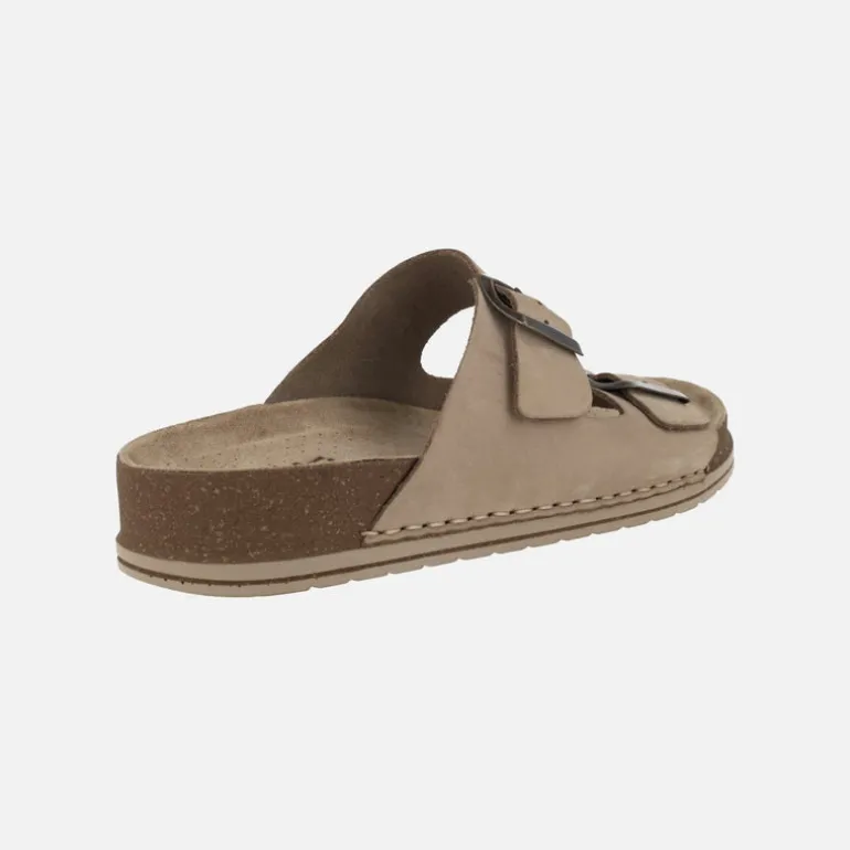 Sandalias bio en piel nobuck con hebillas