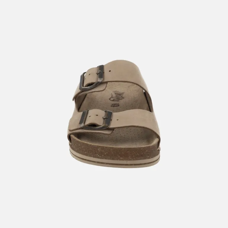 Sandalias bio en piel nobuck con hebillas