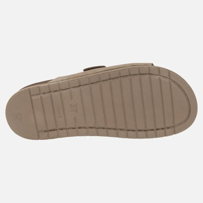 Sandalias bio en piel nobuck con hebillas