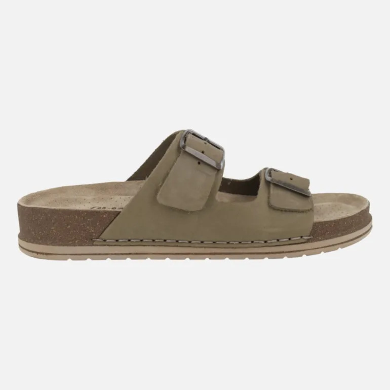 Sandalias bio en piel nobuck con hebillas