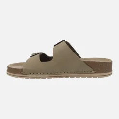 Sandalias bio en piel nobuck con hebillas