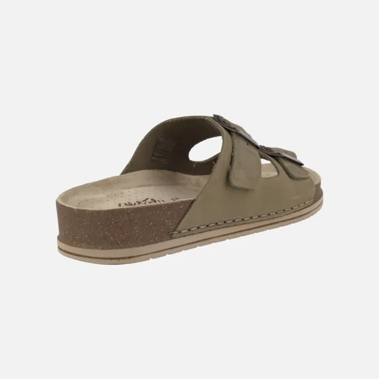 Sandalias bio en piel nobuck con hebillas