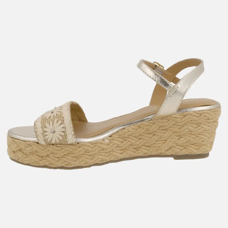 Sandalias Candia en rafia con bordados