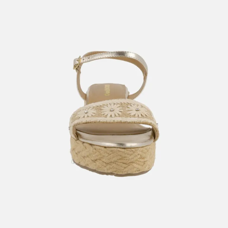 Sandalias Candia en rafia con bordados