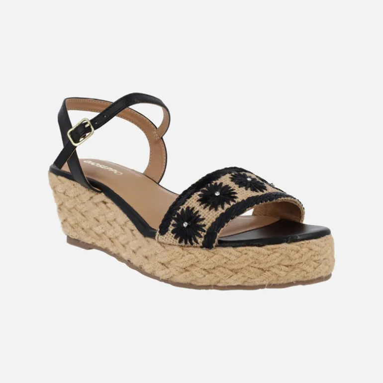 Sandalias Candia en rafia con bordados