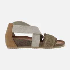 Sandalias cerradas de talón con tiras elásticas al empeine