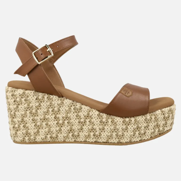 Sandalias con cuña de rafia Akumal Bombay