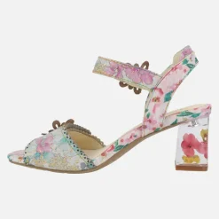 SANDALIAS CON TACÓN DECORADO LUCIEO 13 cerise