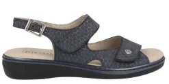 Sandalias confort azul marino con cierre de velcros para mujer