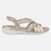 Sandalias confort de piel con tiras combinadas