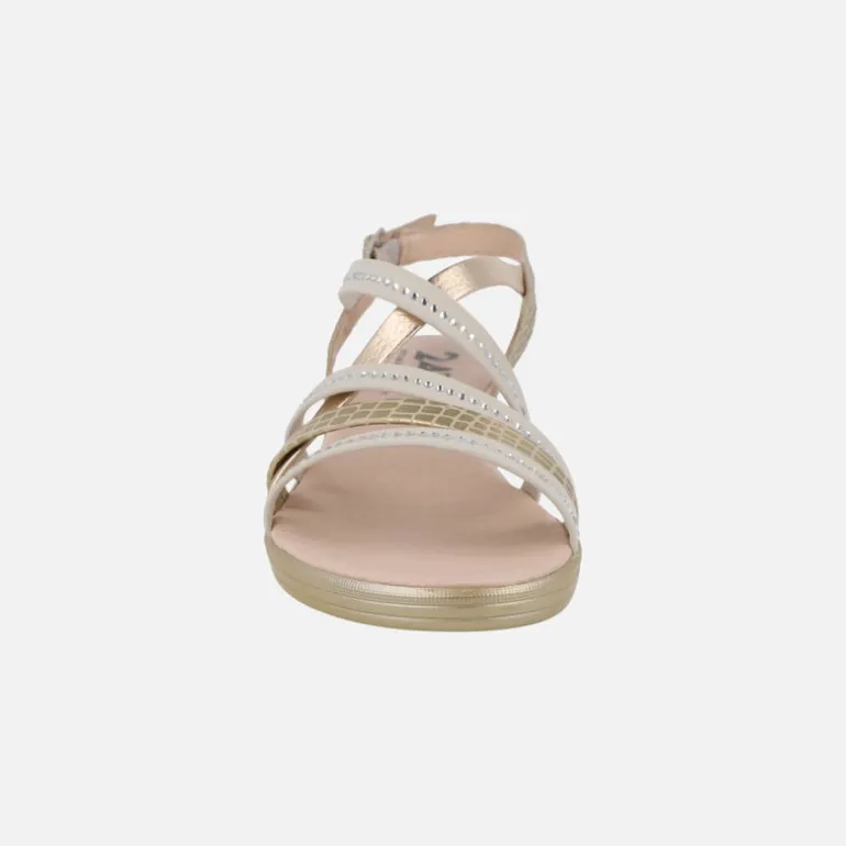 Sandalias confort de piel con tiras multi material