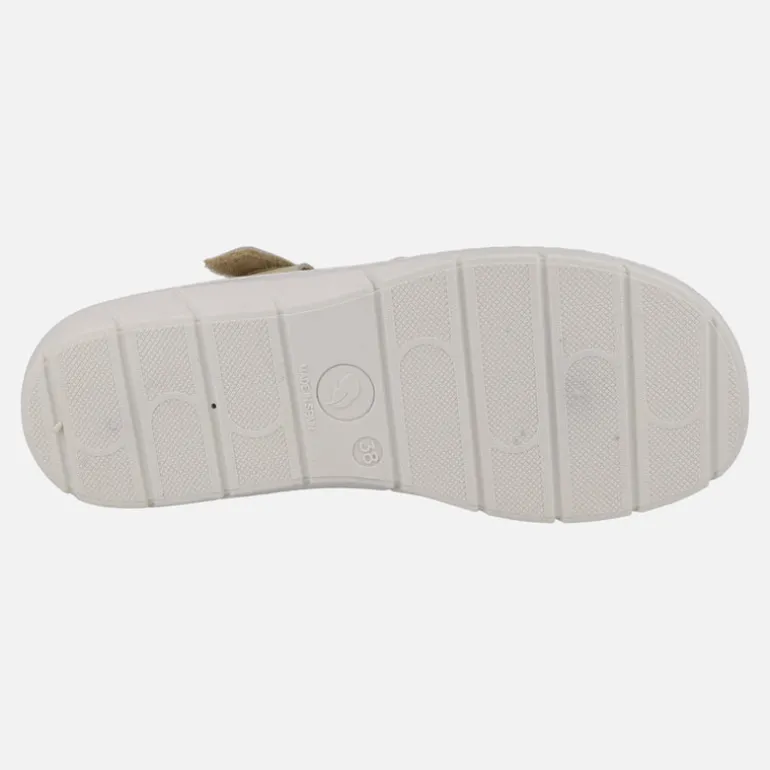 Sandalias confort de piel con pala troquelada y velcro