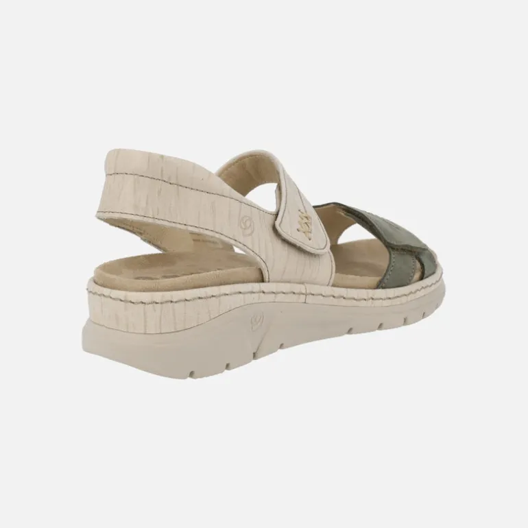 Sandalias confort deportivas con cierre de velcro en beige y kaki