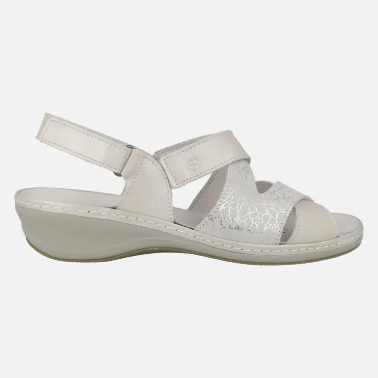 Sandalias confort en combinado multi material blanco