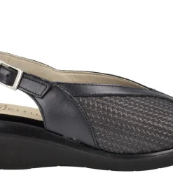 Sandalias confort en combinado negro para mujer
