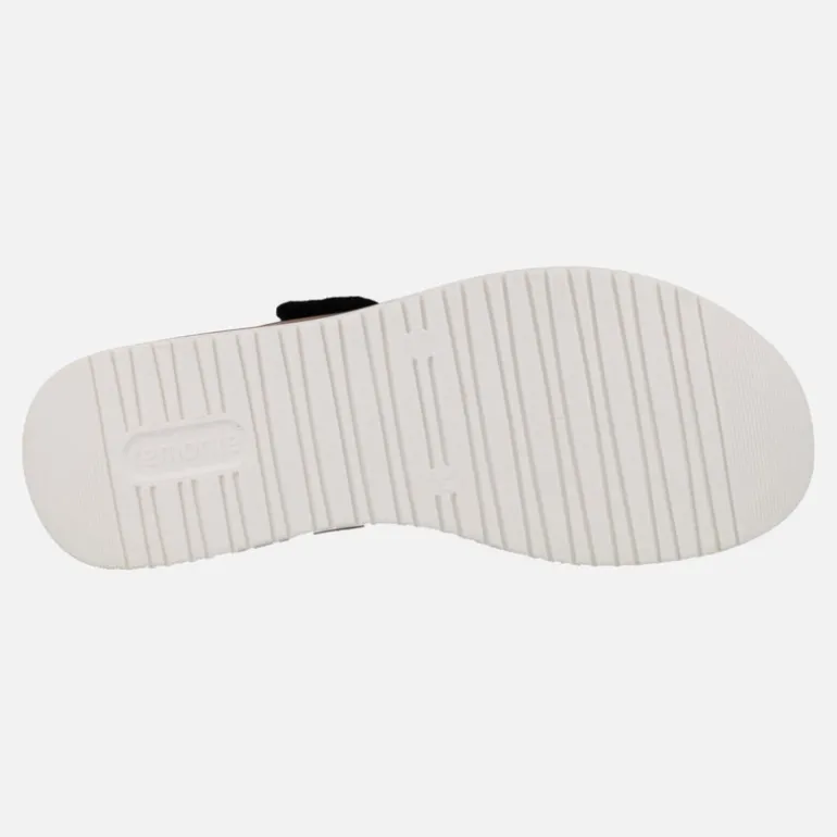 Sandalias confort en combinado negro con cierres de velcro