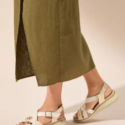 Sandalias confort en combinado beige - oro - blanco