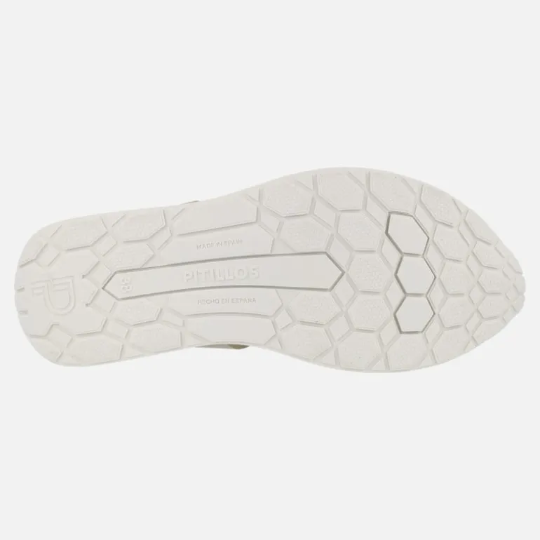 Sandalias confort en piel charol con cierre de velcro