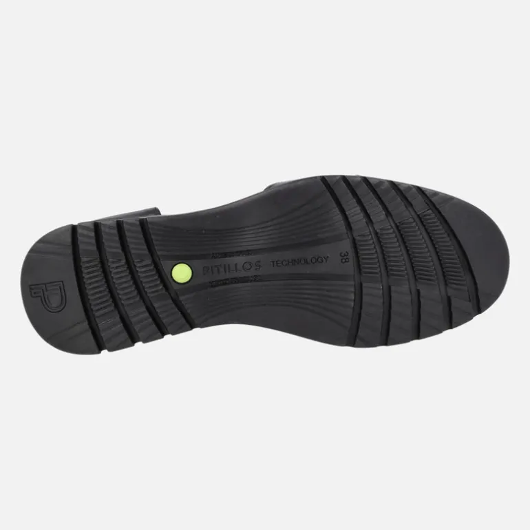 Sandalias confort negras de piel estilo cangrejeras