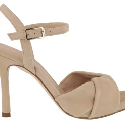 Sandalias de ante beige Yusuf con tacon alto y pulsera al tobillo