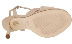Sandalias de ante beige Yusuf con tacon alto y pulsera al tobillo