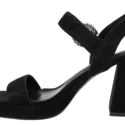 Sandalias de ante con plataforma y hebilla joya Leiba