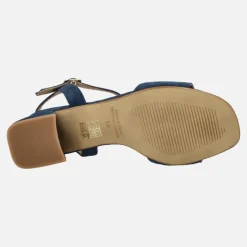 Sandalias de ante con pulsera al tobillo y tacón bajo
