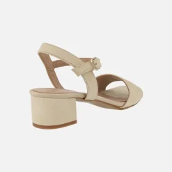 Sandalias de ante con pulsera al tobillo y tacón bajo